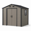 Abri de jardin en métal gris avec fenêtre