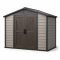 Abri de jardin en plastique polypropylène 210x331x243 cm taupe