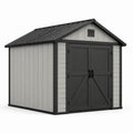Abri de jardin en plastique gris/noir avec double porte 200x250x210 cm