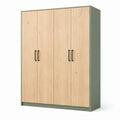 Armoire 4 portes en bois et métal noir