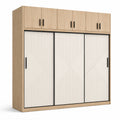 Armoire en bois avec portes coulissantes MDF beige 240cm x 220cm x 60cm