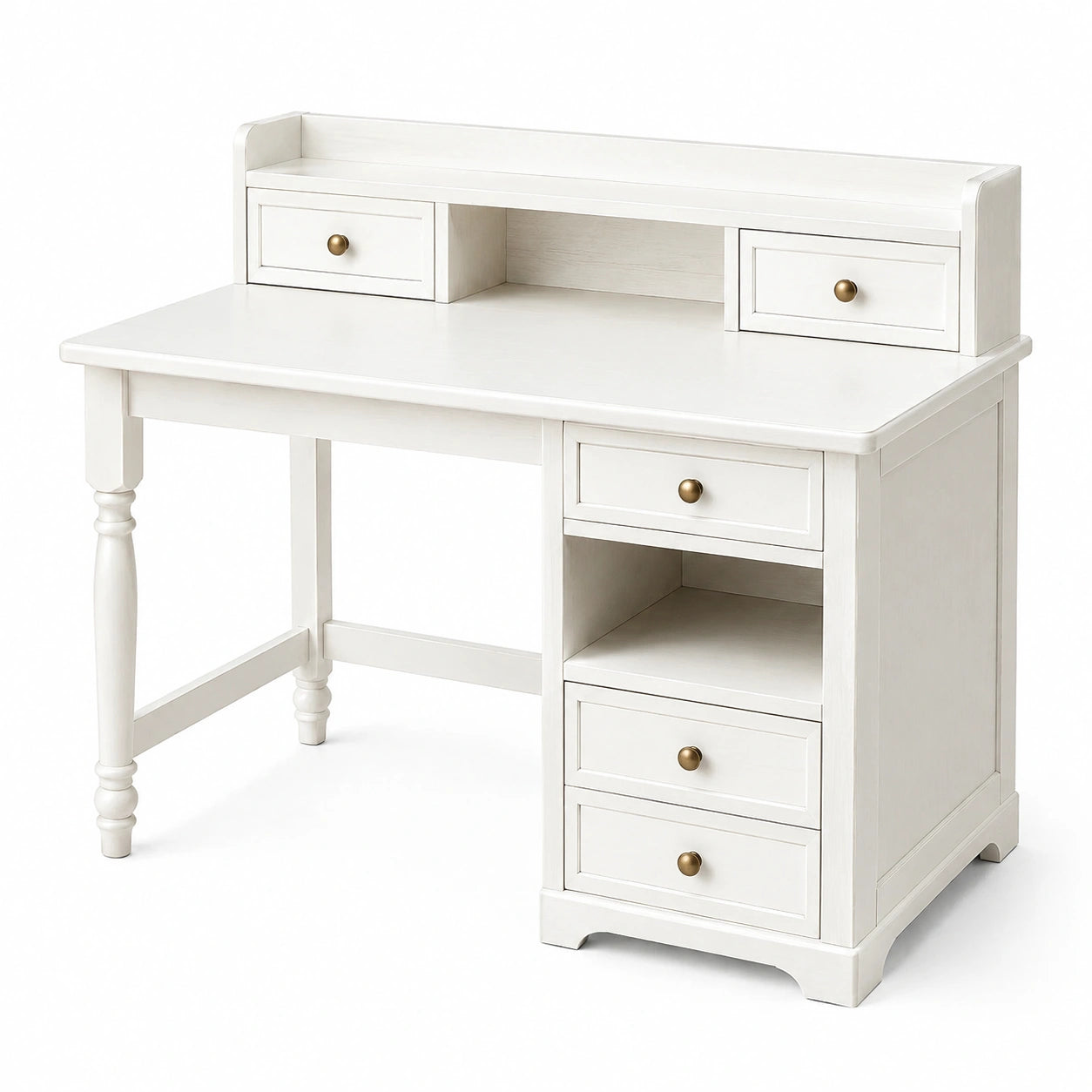Bureau en Bois avec Tiroirs Blanc