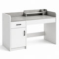 Bureau en bois avec étagères blanches et grises 120x60x75 cm