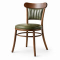 Chaise en bois avec assise en cuir PU vert